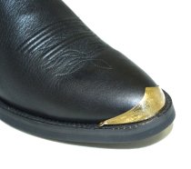 AU-AC-40 Cowboy Boot Tips Round Toe Embossed Gold