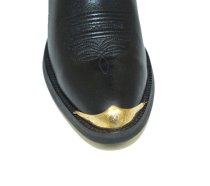 AU-AC-40 Cowboy Boot Tips Round Toe Embossed Gold