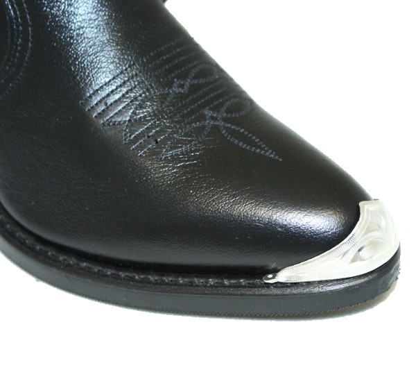 AU-AC-41 Cowboy Boot Tips Round Toe Engraved Silver