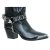 ALM-404-ST-BLACK Boot Strap Black Leather with Nickel Diamond Conchos & Nail Heads