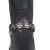 ALM-430-BL Boot Strap Black Leather with 4 Maltese Crosses