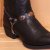 ALM-MM680-NDV Boot Strap Scalloped Black Leather and Conchos